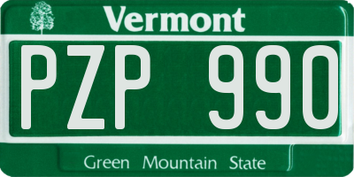 VT license plate PZP990