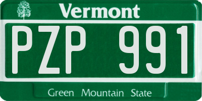 VT license plate PZP991