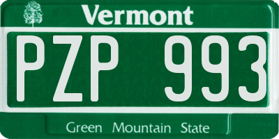 VT license plate PZP993