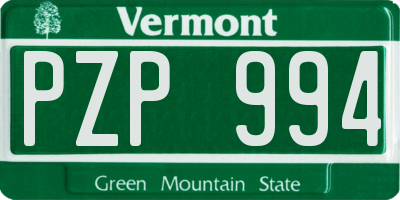 VT license plate PZP994
