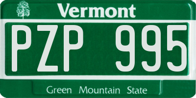 VT license plate PZP995