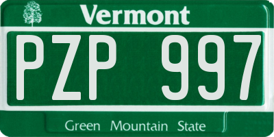 VT license plate PZP997