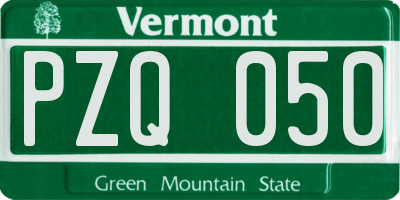 VT license plate PZQ050