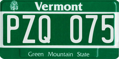 VT license plate PZQ075