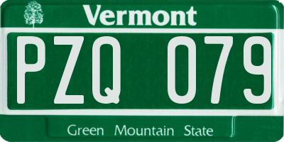 VT license plate PZQ079