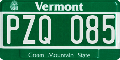 VT license plate PZQ085