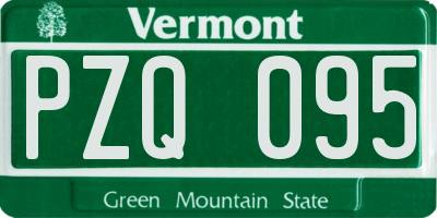 VT license plate PZQ095