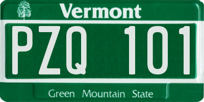 VT license plate PZQ101
