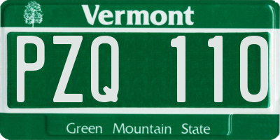 VT license plate PZQ110