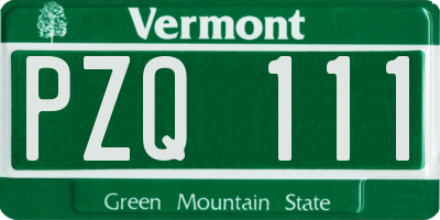 VT license plate PZQ111