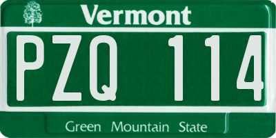 VT license plate PZQ114