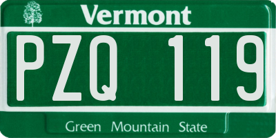 VT license plate PZQ119