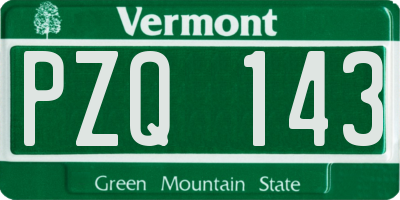 VT license plate PZQ143