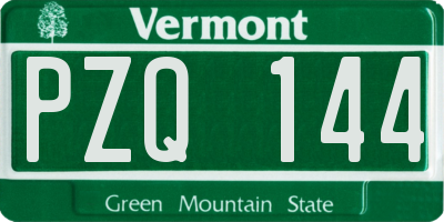 VT license plate PZQ144