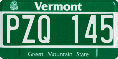 VT license plate PZQ145