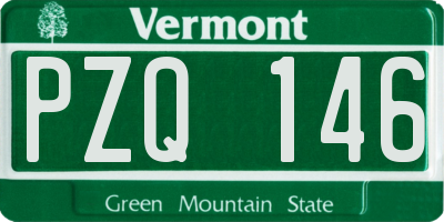 VT license plate PZQ146