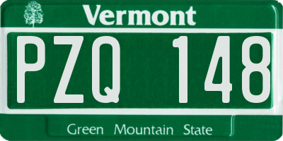 VT license plate PZQ148