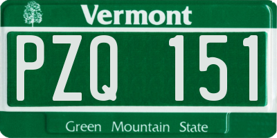 VT license plate PZQ151