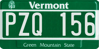VT license plate PZQ156