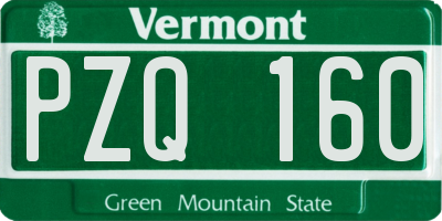 VT license plate PZQ160