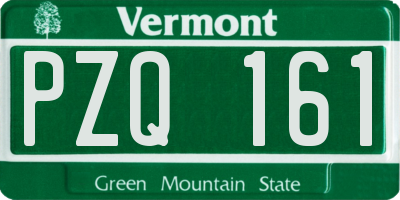 VT license plate PZQ161