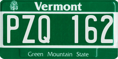 VT license plate PZQ162