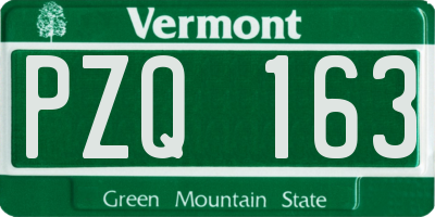 VT license plate PZQ163
