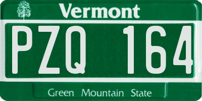 VT license plate PZQ164