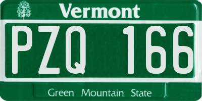 VT license plate PZQ166