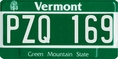 VT license plate PZQ169
