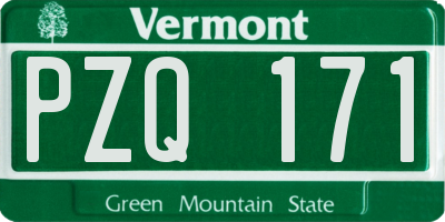 VT license plate PZQ171