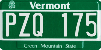 VT license plate PZQ175