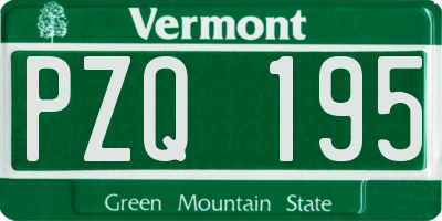 VT license plate PZQ195