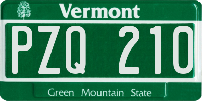 VT license plate PZQ210