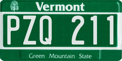 VT license plate PZQ211