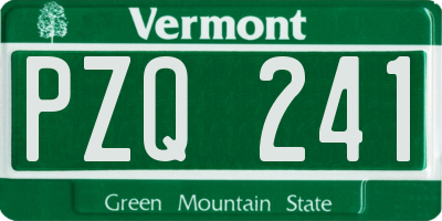 VT license plate PZQ241