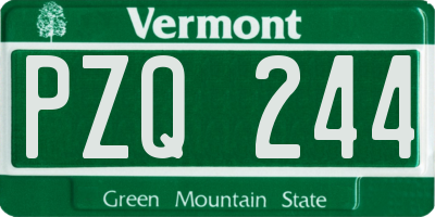 VT license plate PZQ244