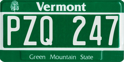 VT license plate PZQ247