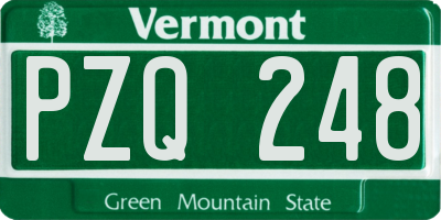 VT license plate PZQ248
