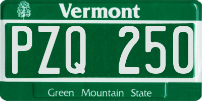 VT license plate PZQ250
