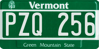 VT license plate PZQ256