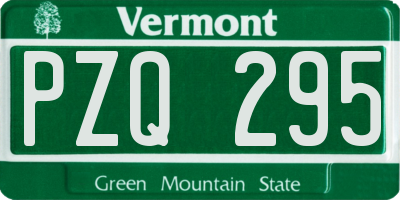 VT license plate PZQ295