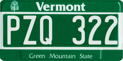 VT license plate PZQ322