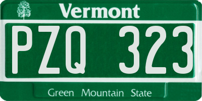 VT license plate PZQ323