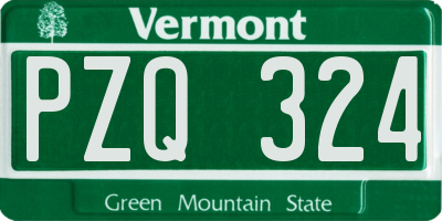 VT license plate PZQ324