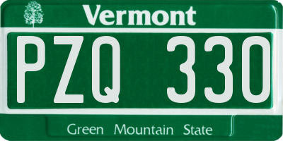 VT license plate PZQ330