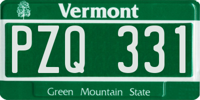 VT license plate PZQ331