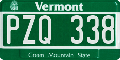 VT license plate PZQ338