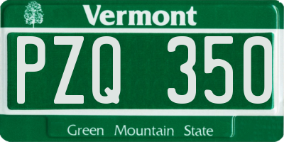 VT license plate PZQ350