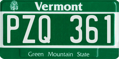 VT license plate PZQ361